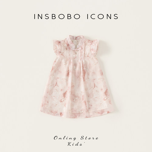 INSbobo儿童唐装国风连衣裙