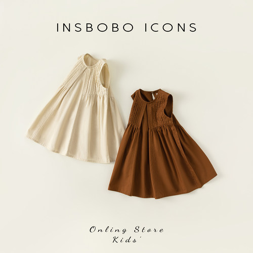 INSbobo女童连衣裙夏装无袖裙子