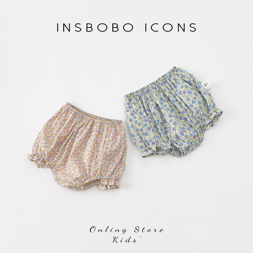 INSbobo女童夏季裤子碎花短裤