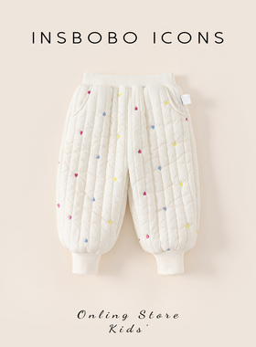 INSbobo女童裤子2025冬季棉裤新款长裤宝宝儿童加绒加厚童装冬装