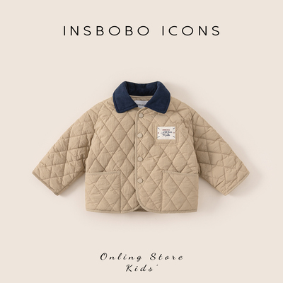 INSbobo儿童撞色拼接领棉服