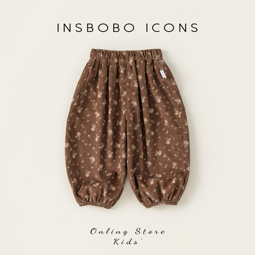 INSbobo儿童裤子碎花休闲裤
