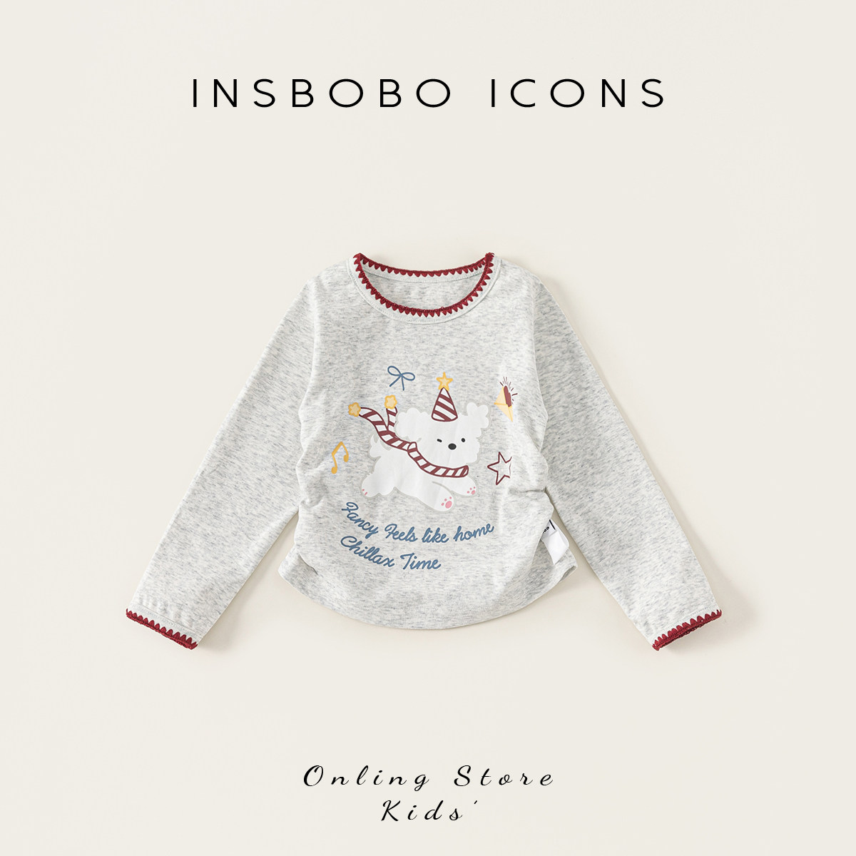 INSbobo女童长袖T恤2026秋季新款儿童衣服女宝宝洋气童装秋装上衣