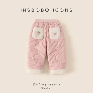 子儿童加厚棉裤 休闲裤 2025冬季 女宝宝秋冬长裤 新款 INSbobo女童裤