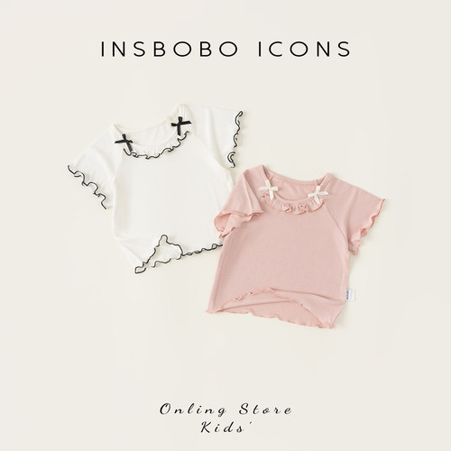 INSbobo儿童T恤蝴蝶结短袖