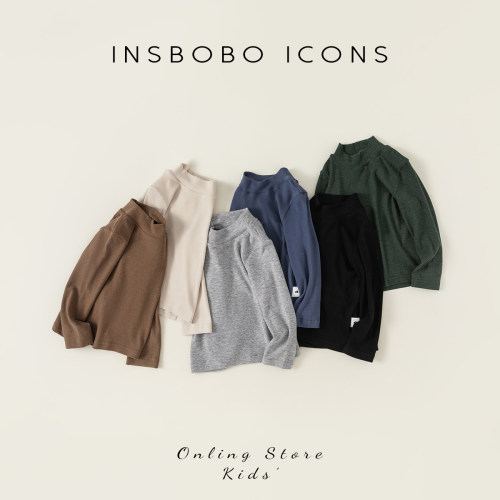 INSbobo纯色半高领打底衫秋冬