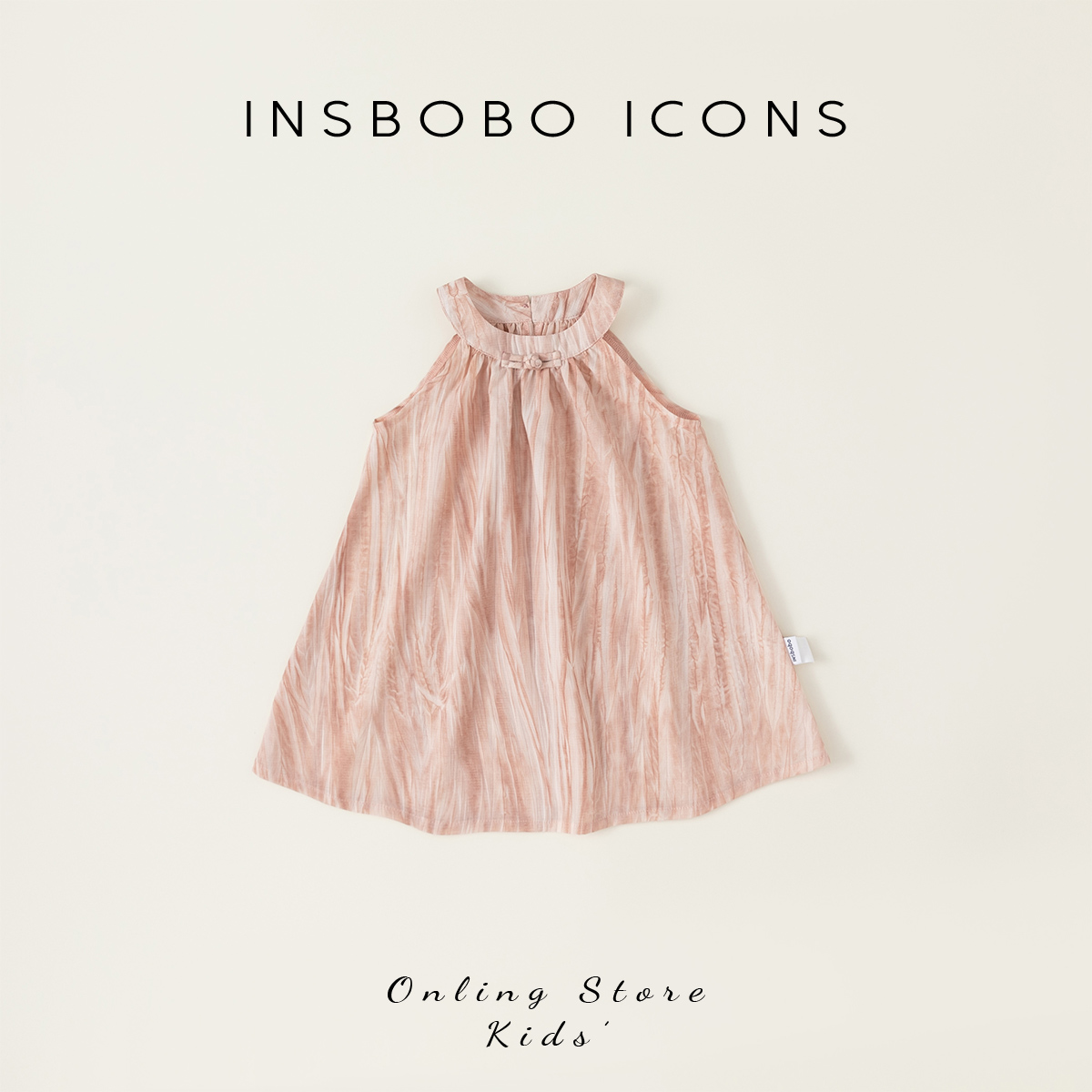 INSbobo挂脖抽褶连衣裙
