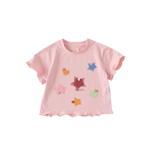 女童短袖女宝宝t恤2026夏季新款儿童上衣小女孩半袖洋气时髦童装