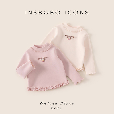 INSbobo儿童可爱娃娃装饰打底衫