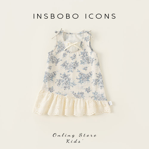 INSbobo儿童连衣裙碎花吊带裙