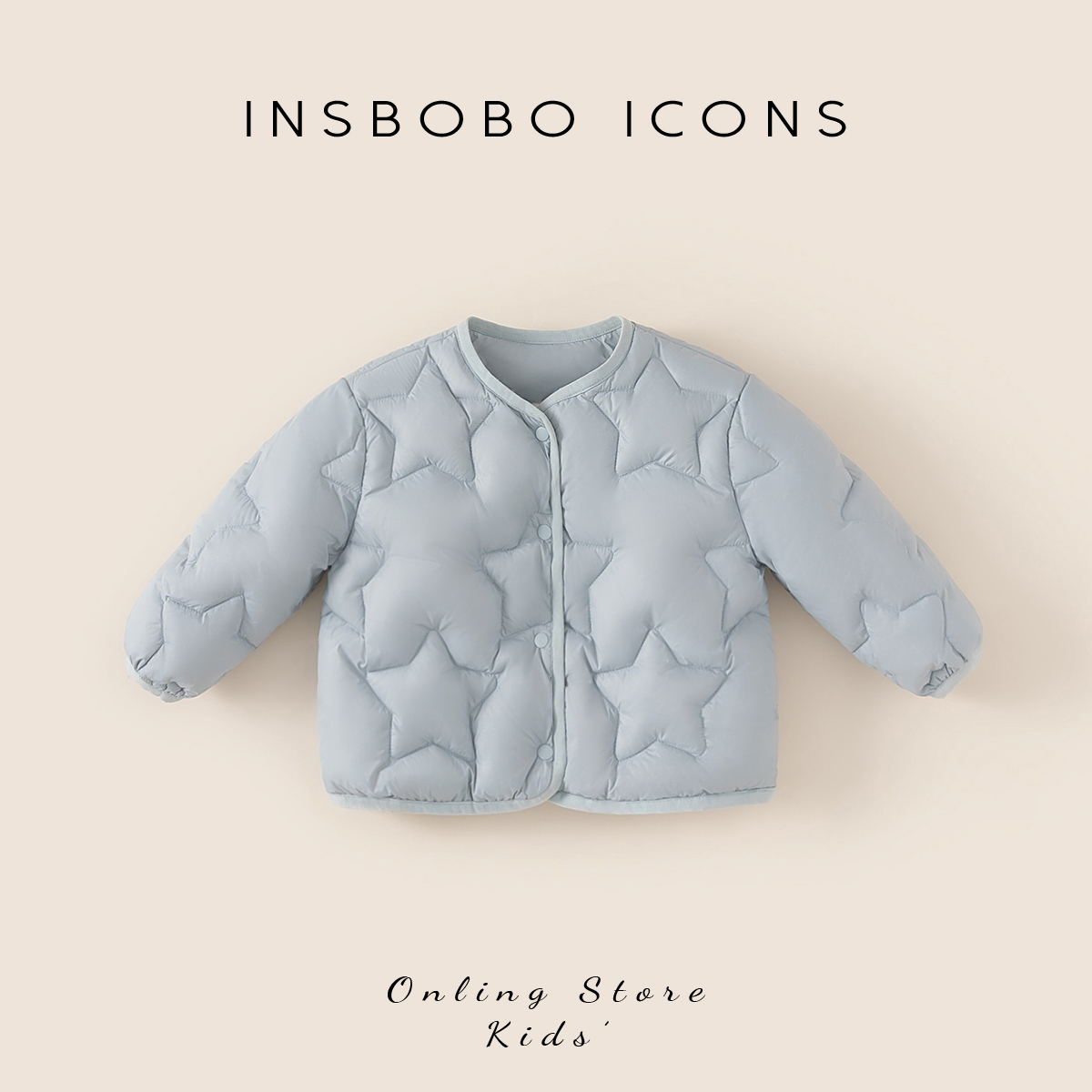 INSbobo儿童羽绒服纯色羽绒服