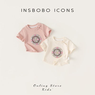 INSbobo儿童T恤2026夏装新款国风