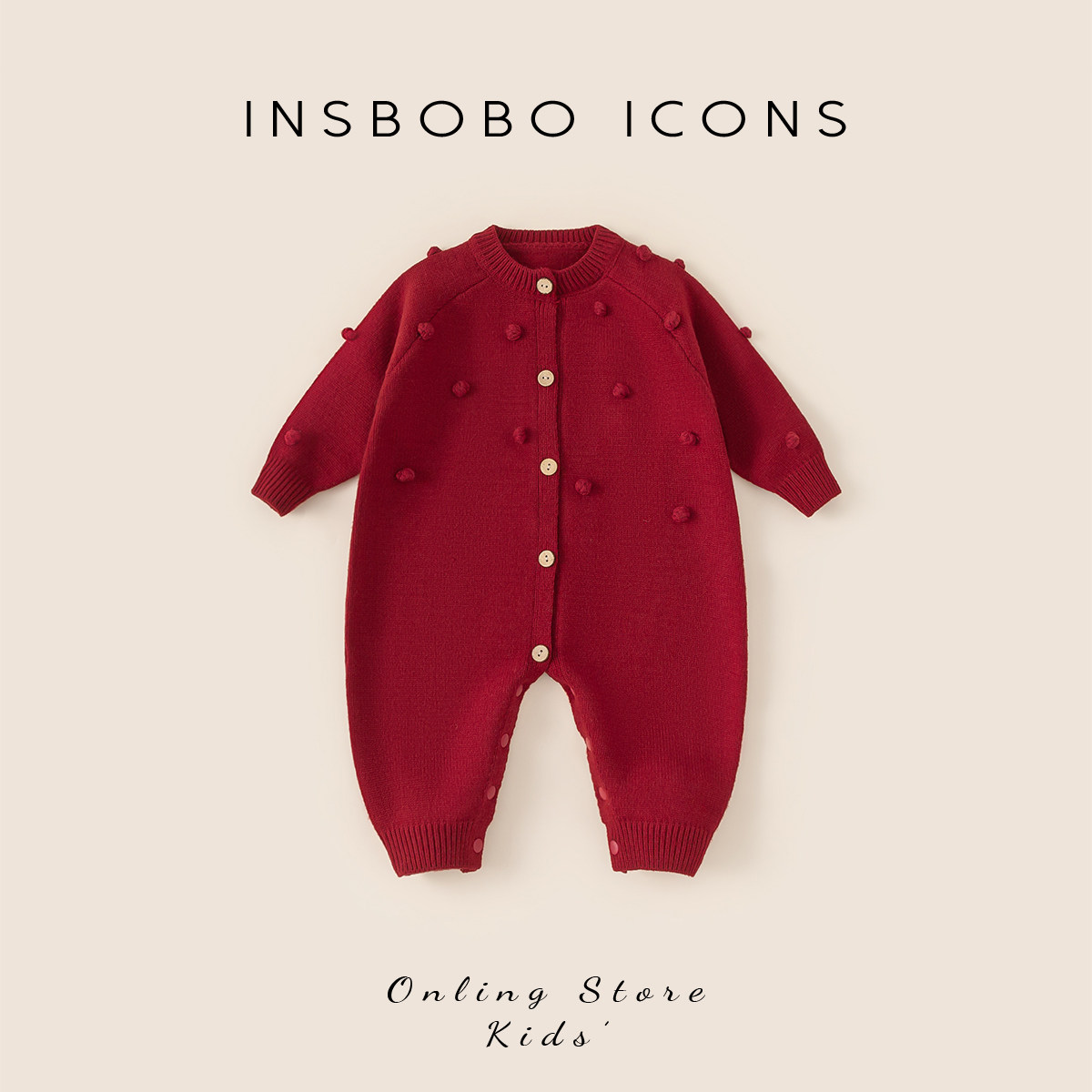 INSbobo婴儿衣服2025冬装新款女宝连体衣新生新年毛衣女婴冬装,童装/婴儿装/亲子装,连身衣/爬服/哈衣,淘宝优惠券,粉丝福利购,淘宝优惠卷