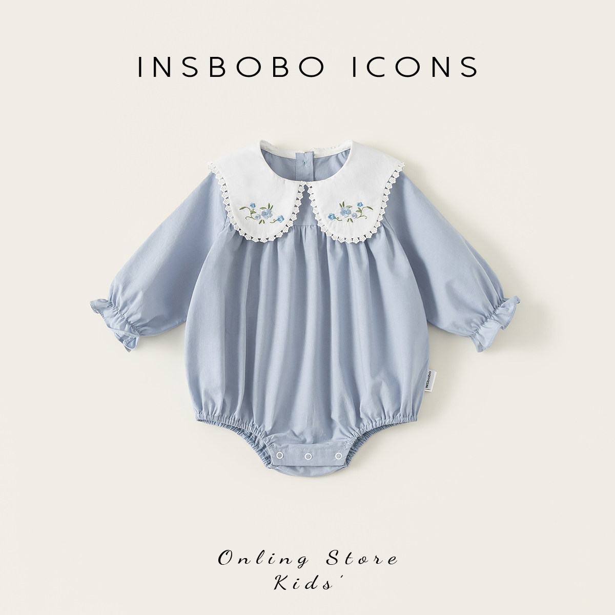 INSbobo女宝连体衣2026春装新款宝宝春秋三角爬服婴儿衣服