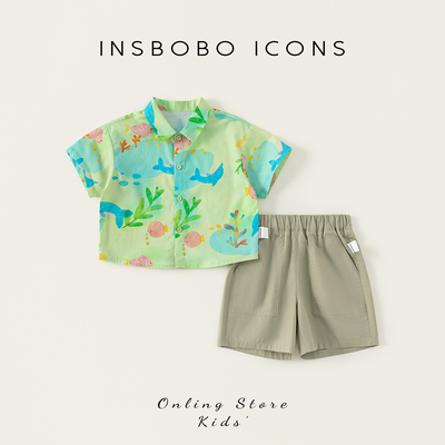 INSbobo儿童套装衬衫短裤套装