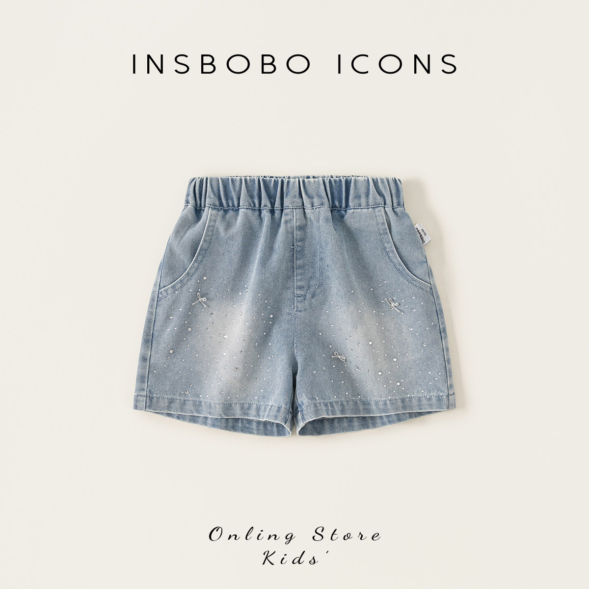 INSbobo女童裤子2026夏季新款儿童牛仔裤短裤薄款直筒裤女