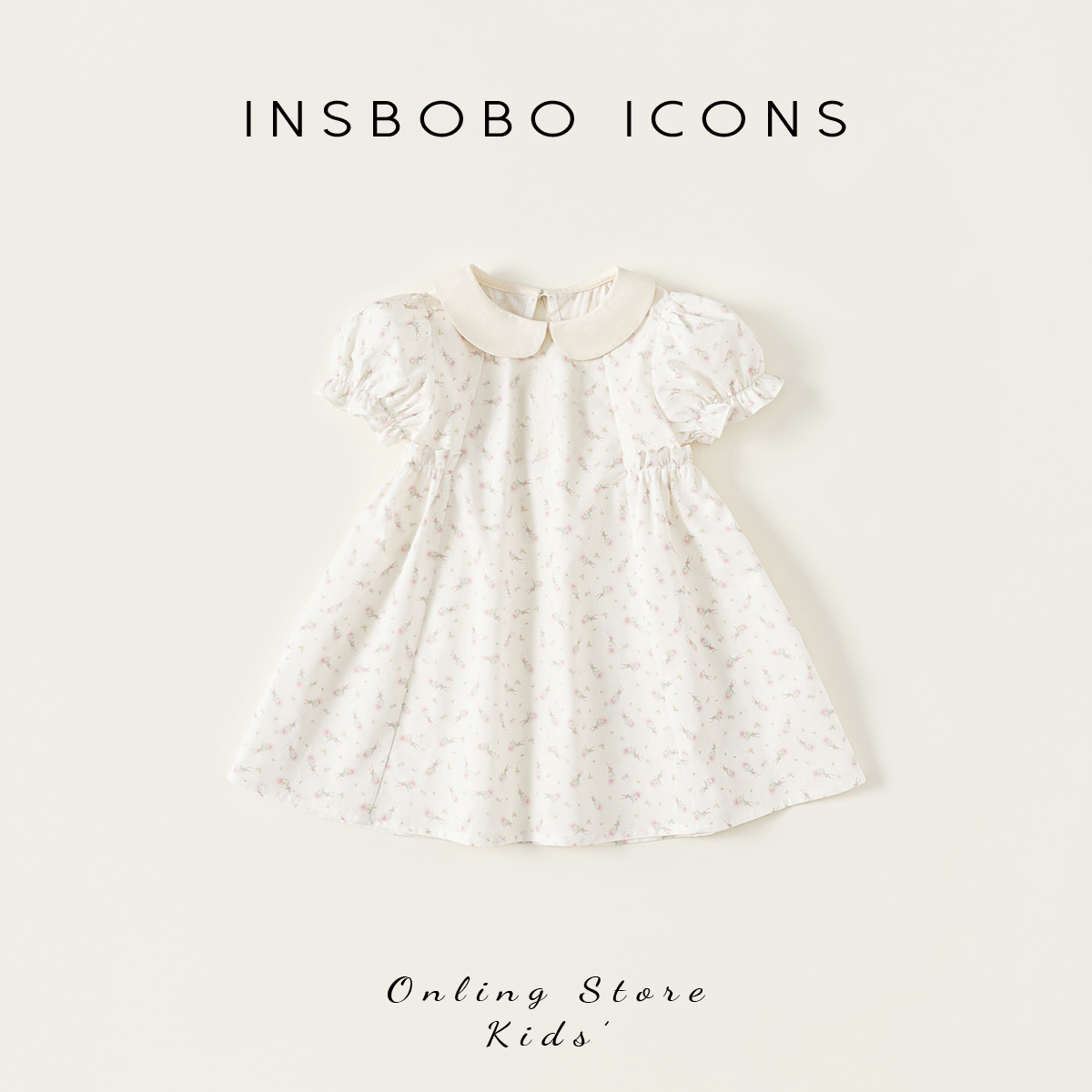 INSbobo儿童碎花收腰连衣裙