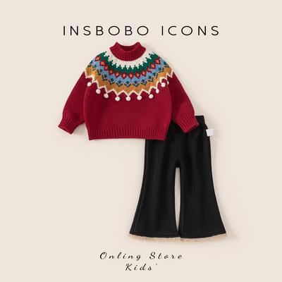 INSbobo儿童小球装饰毛衣套装