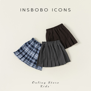 INSbobo女童秋装半身裙2023新款女宝百褶裙洋气儿童童装裙子春秋