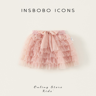 INSbobo女童半身裙2026夏季新款女宝裙子洋气儿童网纱裙宝宝夏装
