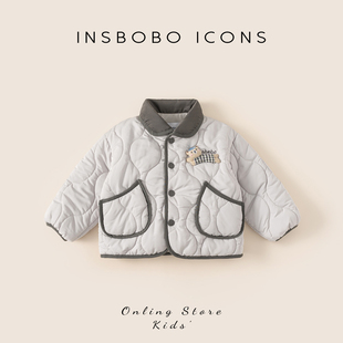 INSbobo男童棉服2025冬季新款宝宝童装棉袄加厚外套冬装好看棉衣