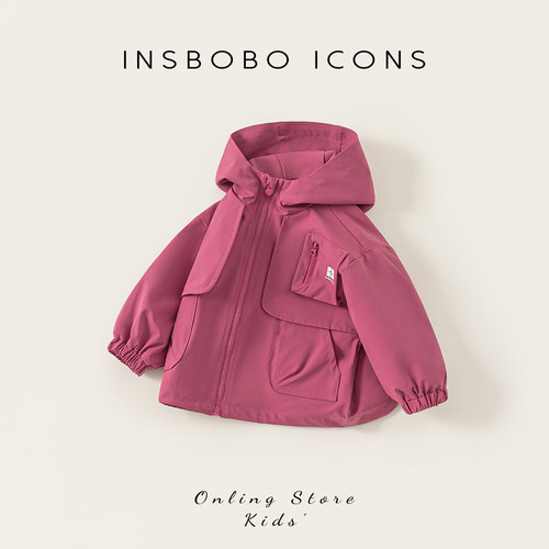 INSbobo儿童立体口袋印花外套