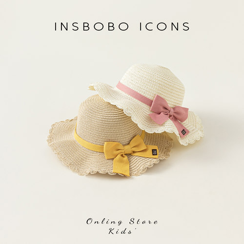 INSbobo休闲蝴蝶结编织草帽包包
