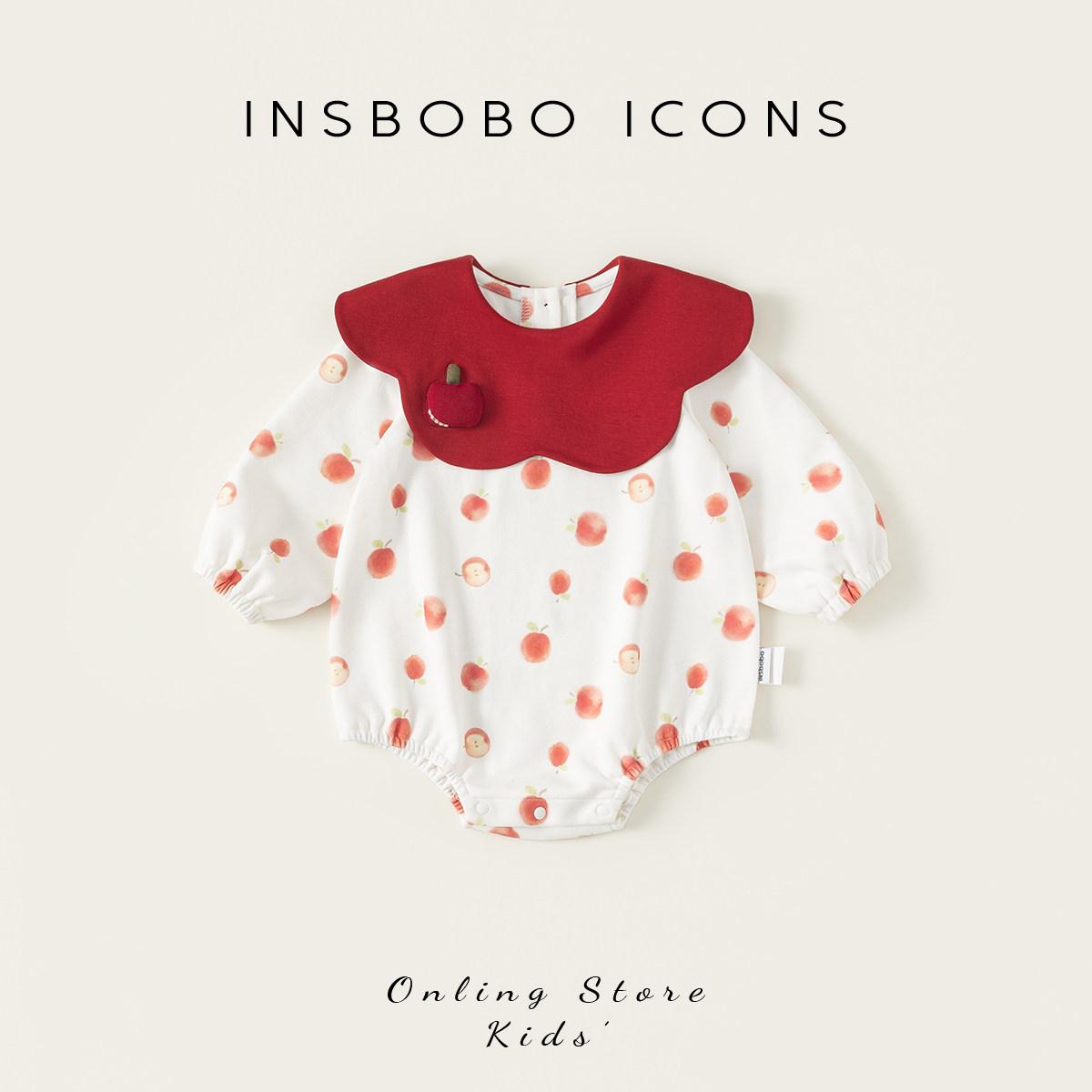 INSbobo儿童水果装饰三角爬服图片