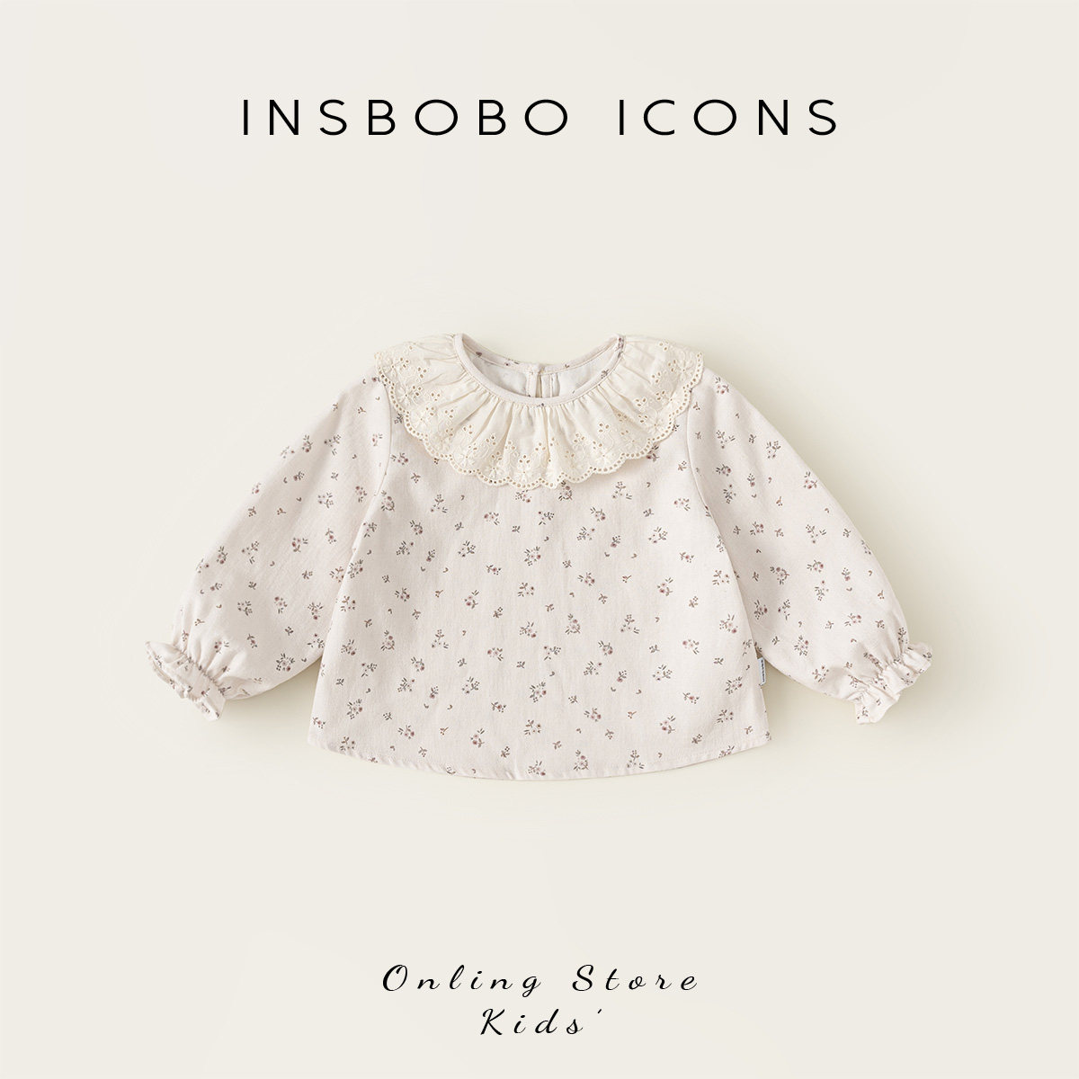 INSbobo女童衬衫2026秋季新款儿童好看上衣小女孩碎花娃娃