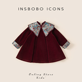 INSbobo女童拜年服2025冬季 裙子潮 儿童中式 新款 加绒女宝汉服唐装