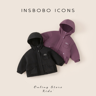 INSbobo儿童连帽防风外套秋冬潮