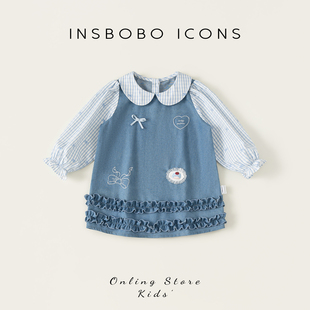 INSbobo女童裙子2026春季新款儿童连衣裙女孩牛仔裙宝宝好看春装