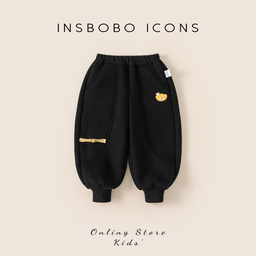 INSbobo儿童可爱图案束脚卫裤