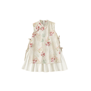 汉服女童新中式国风连衣裙唐装女宝碎花裙子儿童秋装旗袍童装衣服