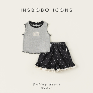 INSbobo女童套装2026夏季童装巨好看新款夏装儿童衣服小女孩洋气