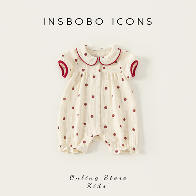 INSbobo儿童娃娃领可爱印花爬服