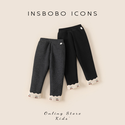 INSbobo儿童百搭绣花裤脚打底裤