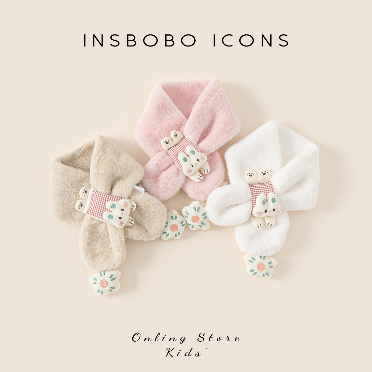 INSbobo秋冬季儿童围巾宝宝婴儿新款保暖可爱脖套毛绒围脖毛绒潮,童装/婴儿装/亲子装,围巾,淘宝优惠券,粉丝福利购,淘宝优惠卷