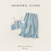 INSbobo女童夏季 潮 洋气儿童吊带两件套网红炸街夏装 套装 2026新款