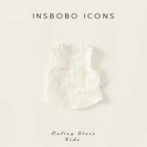 INSbobo泡泡纱立体蝴蝶结背心