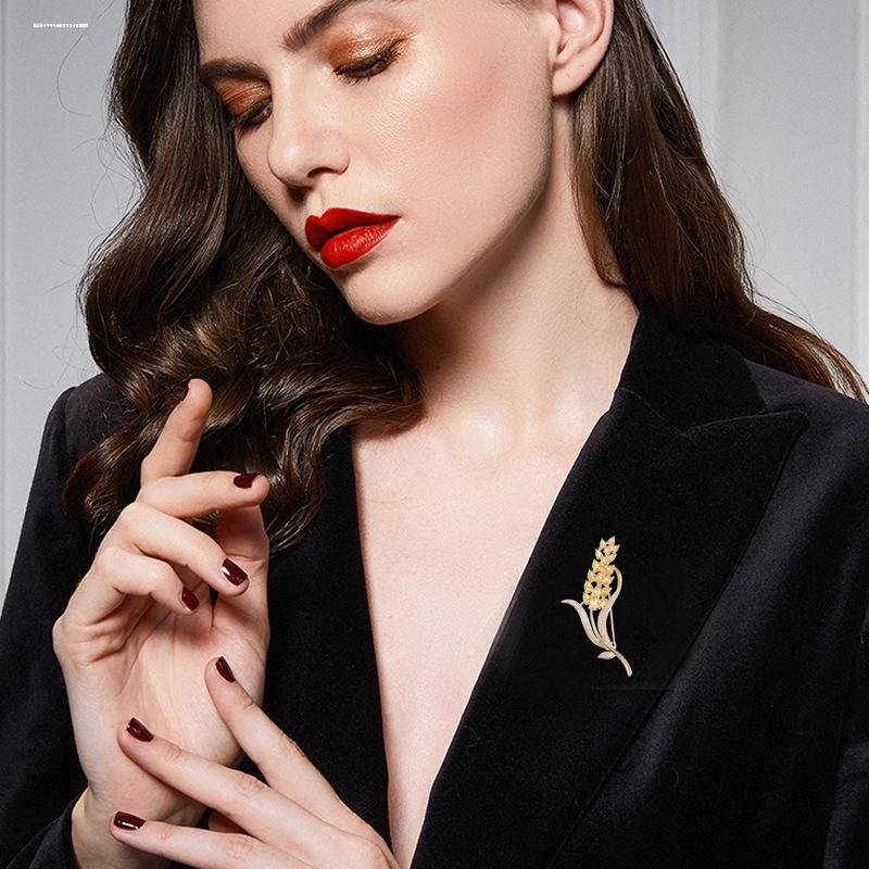 金色稻穗胸花简约精致胸针女高档西装配饰裙子装饰麦穗轻奢高级感