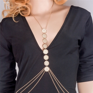 辣妹妖娆性感腰链身体链可调节设计胸链欧美网红现货