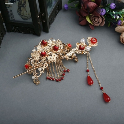 汉服头饰全套流苏发冠一套发簪配饰整套古风头冠发饰古装步摇套装