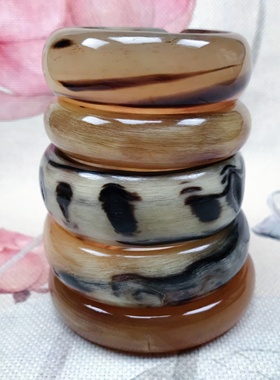 瑕疵品清仓天然高贵羊角手镯子 开口镯民族风首饰 节日送妈妈礼物