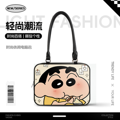 高颜值托特电脑包女适用华为matebook14寸笔记本苹果macbookair15保护套联想小新pro16通勤13寸单肩包