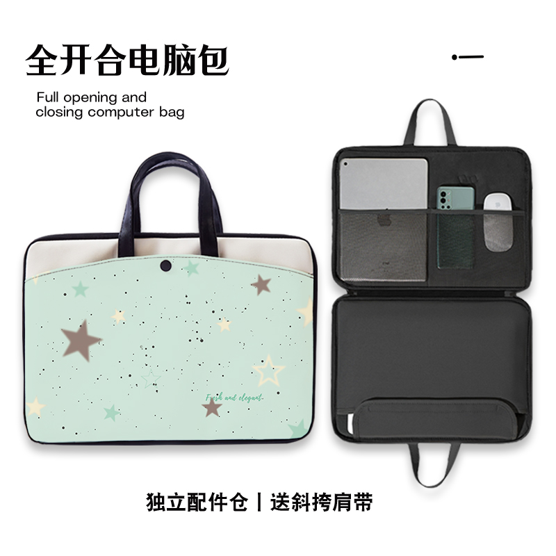 新款多功能笔记本电脑斜挎包适用华为matebook14寸联想小新pro16苹果macair13.3英寸手提惠普光影17寸游戏本