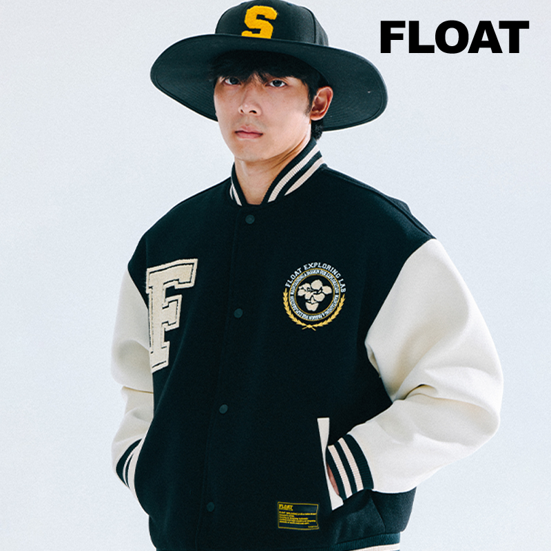 FLOAT原创刺绣情侣秋季新款潮牌学院风撞色拼接宽松高街棒球外套