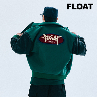 刺绣棒球服秋款 FLOAT原创潮牌美式 痞帅拼接飞行员夹克外套 新