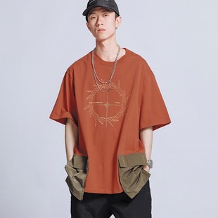 清 T恤男女宽松百搭ins潮流纯棉打底衫 FLOAT 圆领短袖 半袖 夏季