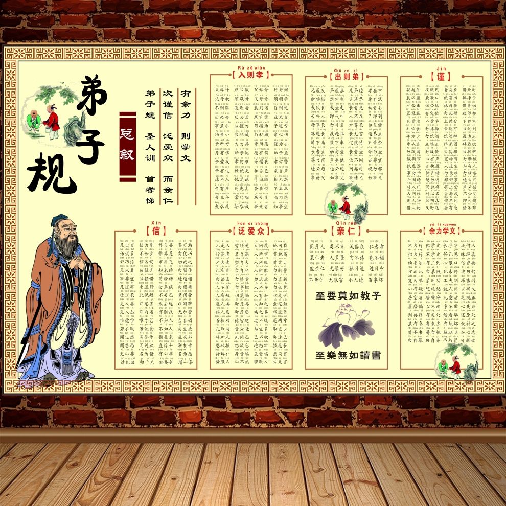 百家姓挂画弟子规三字经